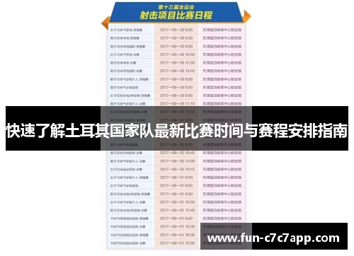 快速了解土耳其国家队最新比赛时间与赛程安排指南
