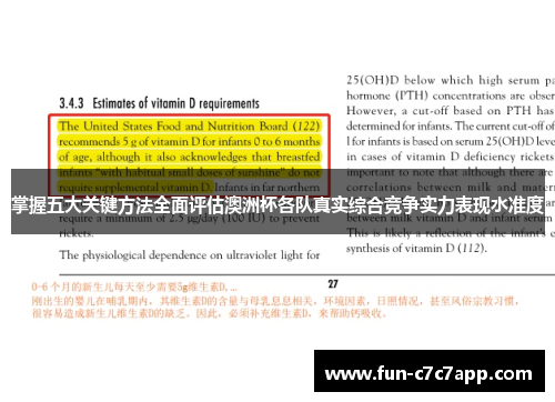 掌握五大关键方法全面评估澳洲杯各队真实综合竞争实力表现水准度 掌握五大关键方法全面评估澳洲杯各队真实综合竞争实力表现水准度